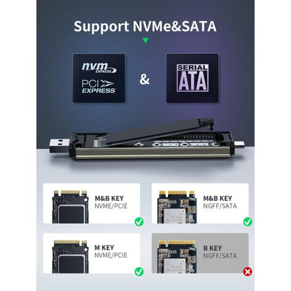 Lemorele SD3L M.2 NVMe SSD M Key PCIe External Tool-Free SSD Enclosure, SD3L