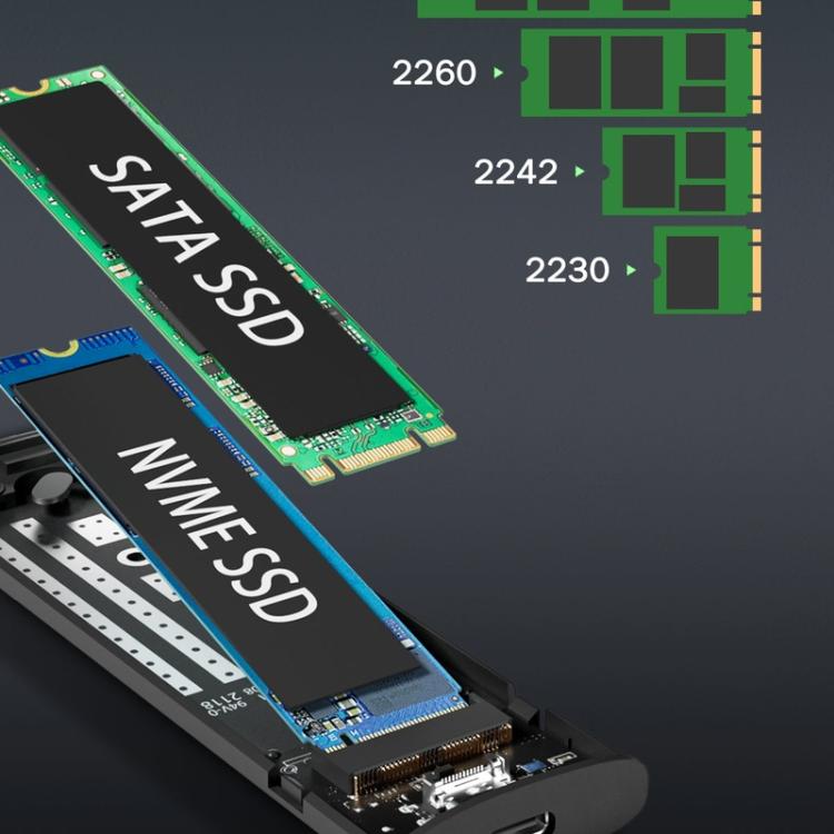 Lemorele SD2L Dual-Bay M.2 Enclosure NVMe SATA 10Gbps High-Speed Adapter, SD2L