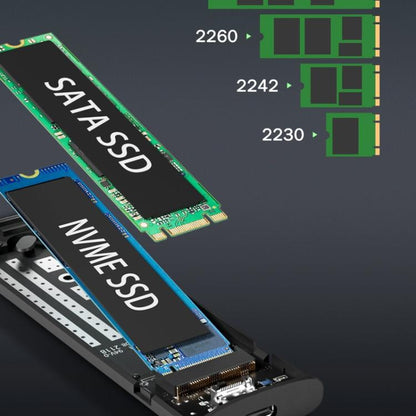 Lemorele SD2L Dual-Bay M.2 Enclosure NVMe SATA 10Gbps High-Speed Adapter, SD2L
