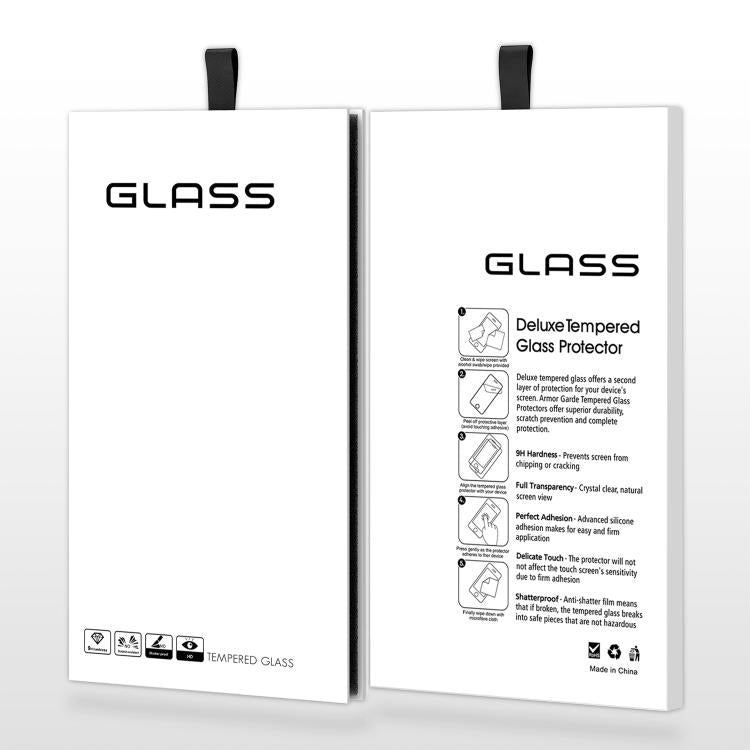 Simple White Glass Screen Protector Folding Rigid Case Packaging Box with Hook, 100pcs
