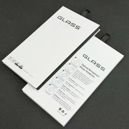 Simple White Glass Screen Protector Folding Rigid Case Packaging Box with Hook, 100pcs
