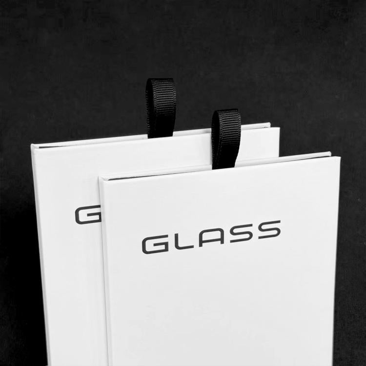 Simple White Glass Screen Protector Folding Rigid Case Packaging Box with Hook, 100pcs
