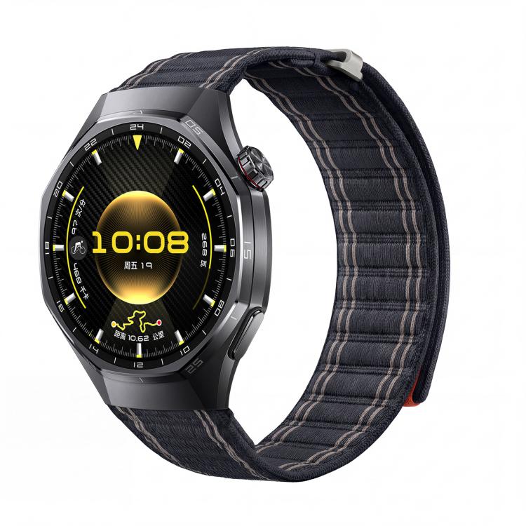 Press Button Quick Release Wave Texture Nylon Loop Watch Band, 18mm, 20mm, 22mm