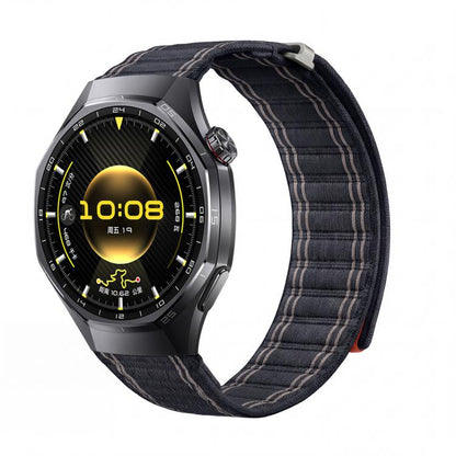 Press Button Quick Release Wave Texture Nylon Loop Watch Band, 18mm, 20mm, 22mm