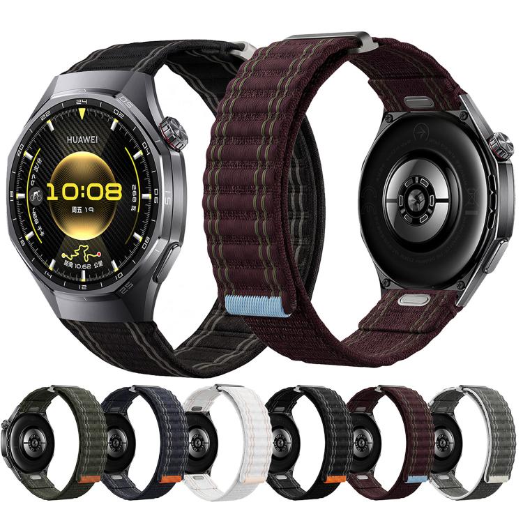 Press Button Quick Release Wave Texture Nylon Loop Watch Band, 18mm, 20mm, 22mm