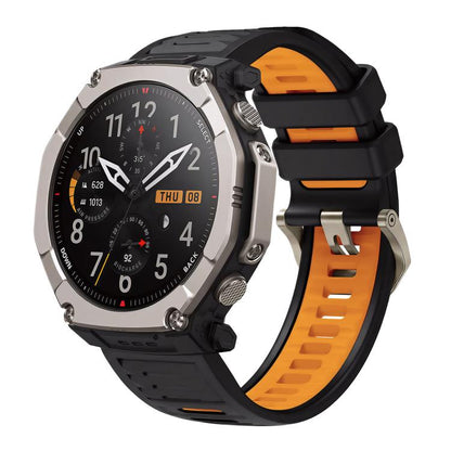 Quick Release Connector Wavy Two Color Silicone Watch Band, For Amazfit T-Rex Ultra 2