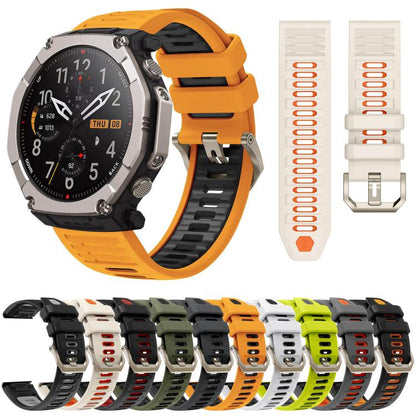 Quick Release Connector Wavy Two Color Silicone Watch Band, For Amazfit T-Rex Ultra 2