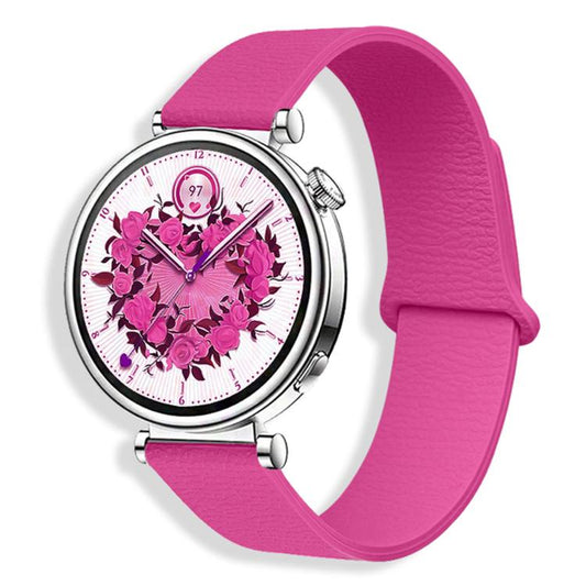 Lychee Pattern Magnetic Loop Silicone Watch Band, 18mm, 20mm, 22mm
