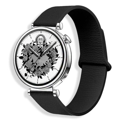 Lychee Pattern Magnetic Loop Silicone Watch Band, 18mm, 20mm, 22mm