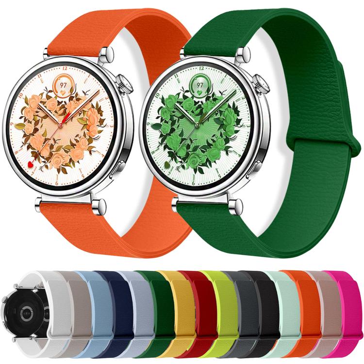 Lychee Pattern Magnetic Loop Silicone Watch Band, 18mm, 20mm, 22mm