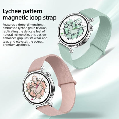 Lychee Pattern Magnetic Loop Silicone Watch Band, 18mm, 20mm, 22mm