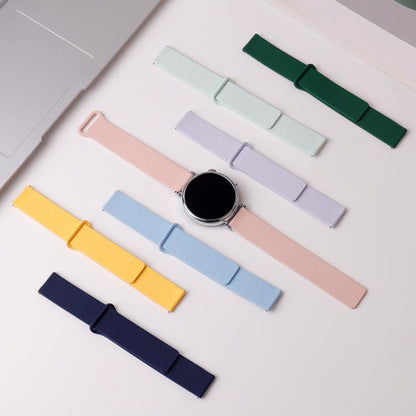 Lychee Pattern Magnetic Loop Silicone Watch Band, 18mm, 20mm, 22mm
