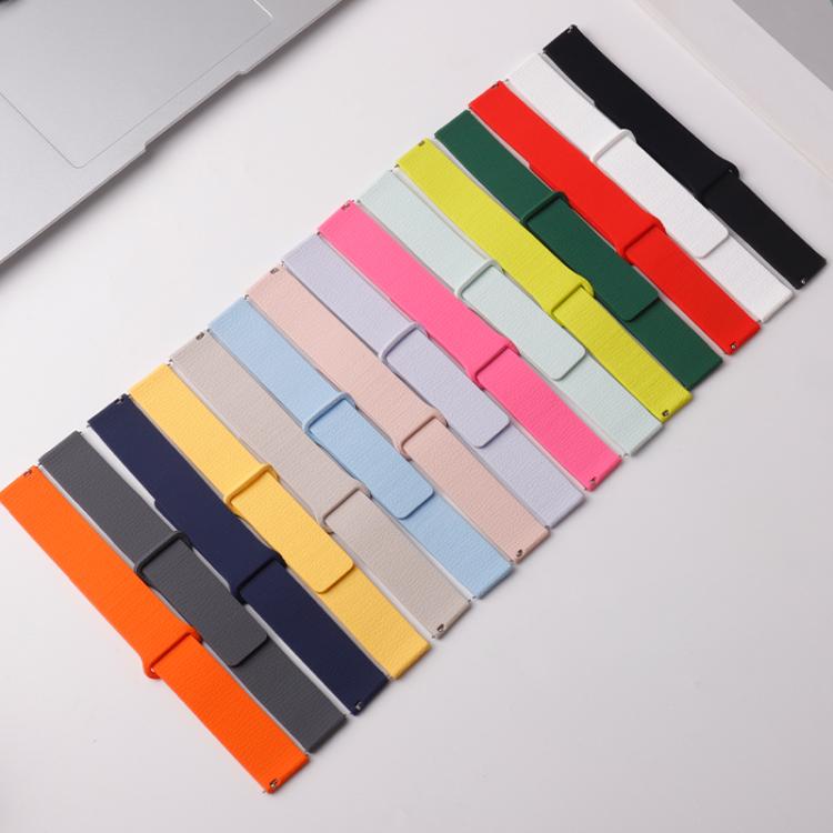 Lychee Pattern Magnetic Loop Silicone Watch Band, 18mm, 20mm, 22mm