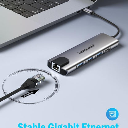 Lemorele TC39 9 in 1 Docking Station HDMI Ethernet 100W PD Laptop Connector
