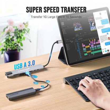 Lemorele TC19L Plus 8 in 1 Docking Station 4K Display Ethernet 100W PD Adapter