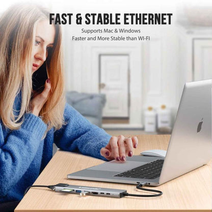 Lemorele TC19L Plus 8 in 1 Docking Station 4K Display Ethernet 100W PD Adapter