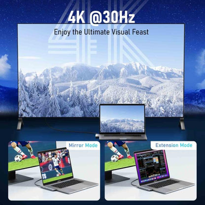 Lemorele TC52 7 in 2 Docking Station 4K Projection Multiport 100W PD Laptop Adapter