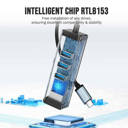 Lemorele TC43L 4 in 1 Type-C Hub Gigabit RJ45 1×USB3.0 and 2×USB2.0 Adapte