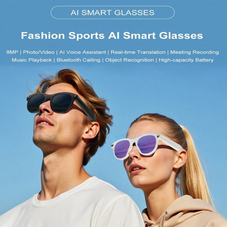 M88-S 8MP AI Smart Glasses, Support Bluetooth Call / AI Voice Assistant / Music Control