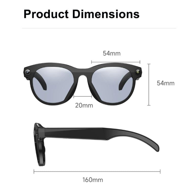 M88-S 8MP AI Smart Glasses, Support Bluetooth Call / AI Voice Assistant / Music Control