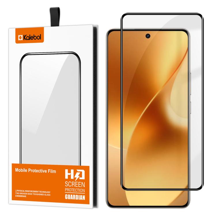 Kalebol Full Glue Version Curved Full-Coverage Anti-Fingerprint Screen-Printed HD Tempered Glass Film, For Realme 15 Pro 5G, For Realme 15 5G, For Realme Narzo 80 Pro, For Realme P3 Ultra 5G, For Realme P3 Pro, For Realme 14 Pro+, For Realme 14 Pro