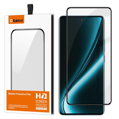 Kalebol Full Glue Version Curved Full-Coverage Anti-Fingerprint Screen-Printed HD Tempered Glass Film, For Realme 15 Pro 5G, For Realme 15 5G, For Realme Narzo 80 Pro, For Realme P3 Ultra 5G, For Realme P3 Pro, For Realme 14 Pro+, For Realme 14 Pro