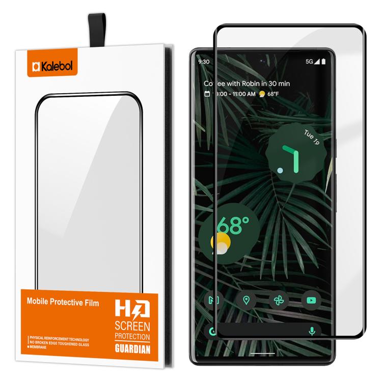 Kalebol Full Glue Version Curved Full-Coverage Anti-Fingerprint Screen-Printed HD Tempered Glass Film, For Google Pixel 7 Pro, For Google Pixel 6 Pro