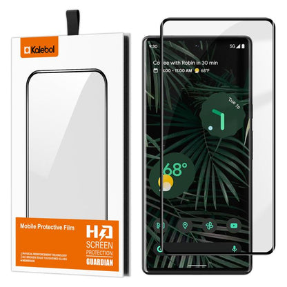 Kalebol Full Glue Version Curved Full-Coverage Anti-Fingerprint Screen-Printed HD Tempered Glass Film, For Google Pixel 7 Pro, For Google Pixel 6 Pro