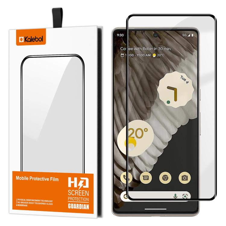Kalebol Full Glue Version Curved Full-Coverage Anti-Fingerprint Screen-Printed HD Tempered Glass Film, For Google Pixel 7 Pro, For Google Pixel 6 Pro
