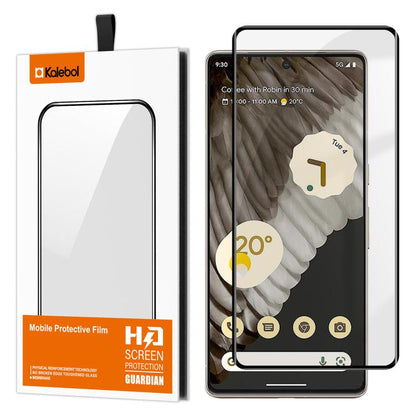 Kalebol Full Glue Version Curved Full-Coverage Anti-Fingerprint Screen-Printed HD Tempered Glass Film, For Google Pixel 7 Pro, For Google Pixel 6 Pro