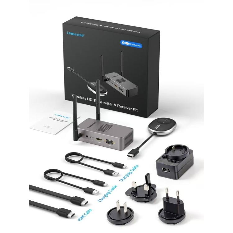 Lemorele Q5R18 USB One-Click Wireless HDMI-compatible Transmitter for Presentations, Plug: EU Plug, Q5R18