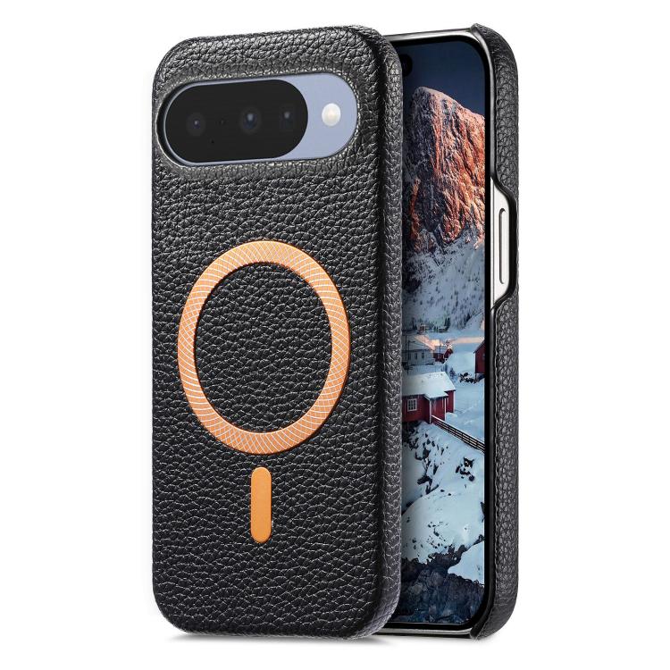Litchi Texture Brushed MagSafe PU Back Cover Phone Case, For Google Pixel 10a, For Google Pixel 10 Pro XL, For Google Pixel 9a, For Google Pixel 9 Pro XL, For Google Pixel 10 / 10 Pro, For Google Pixel 9 / 9 Pro