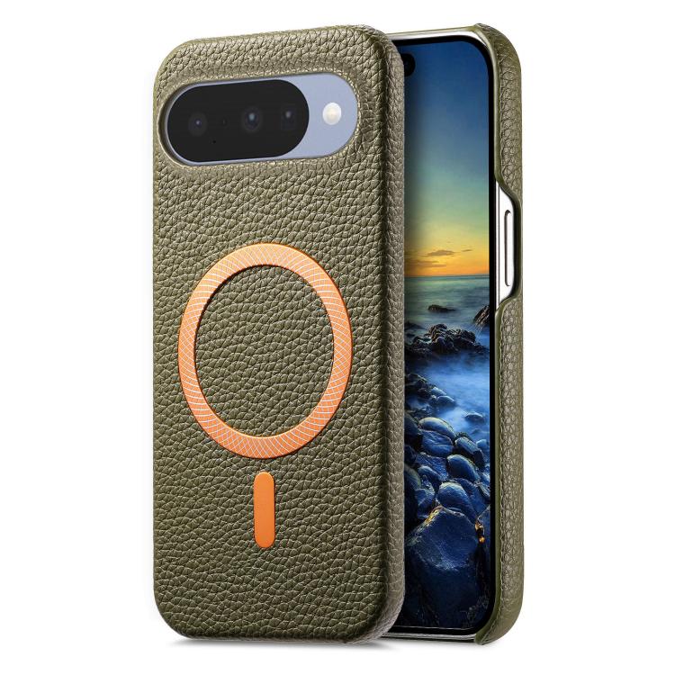 Litchi Texture Brushed MagSafe PU Back Cover Phone Case, For Google Pixel 10a, For Google Pixel 10 Pro XL, For Google Pixel 9a, For Google Pixel 9 Pro XL, For Google Pixel 10 / 10 Pro, For Google Pixel 9 / 9 Pro