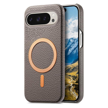 Litchi Texture Brushed MagSafe PU Back Cover Phone Case, For Google Pixel 10a, For Google Pixel 10 Pro XL, For Google Pixel 9a, For Google Pixel 9 Pro XL, For Google Pixel 10 / 10 Pro, For Google Pixel 9 / 9 Pro