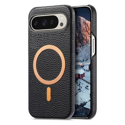 Litchi Texture Brushed MagSafe PU Back Cover Phone Case, For Google Pixel 10a, For Google Pixel 10 Pro XL, For Google Pixel 9a, For Google Pixel 9 Pro XL, For Google Pixel 10 / 10 Pro, For Google Pixel 9 / 9 Pro