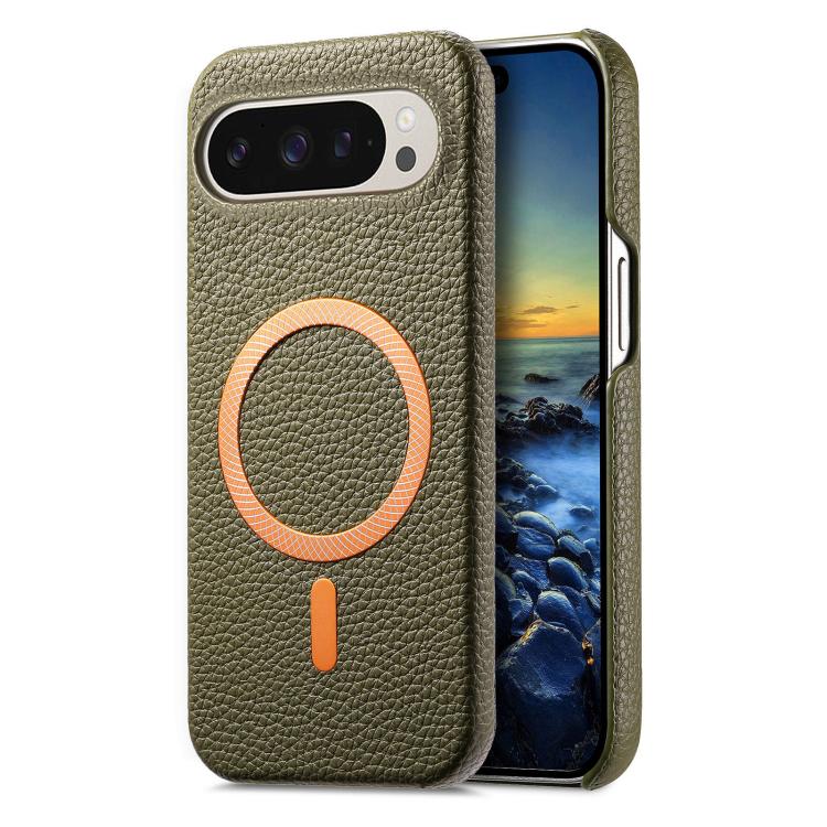 Litchi Texture Brushed MagSafe PU Back Cover Phone Case, For Google Pixel 10a, For Google Pixel 10 Pro XL, For Google Pixel 9a, For Google Pixel 9 Pro XL, For Google Pixel 10 / 10 Pro, For Google Pixel 9 / 9 Pro
