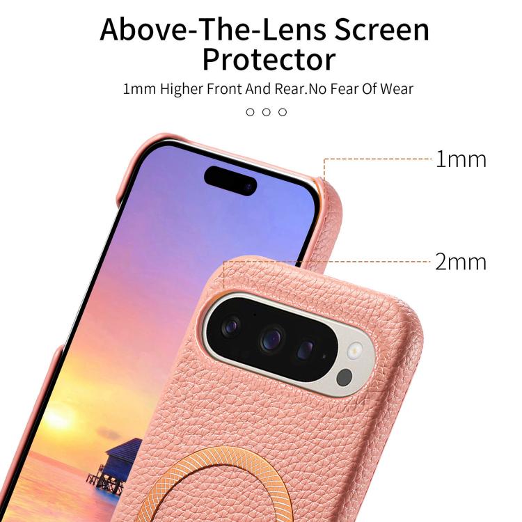 Litchi Texture Brushed MagSafe PU Back Cover Phone Case, For Google Pixel 10a, For Google Pixel 10 Pro XL, For Google Pixel 9a, For Google Pixel 9 Pro XL, For Google Pixel 10 / 10 Pro, For Google Pixel 9 / 9 Pro