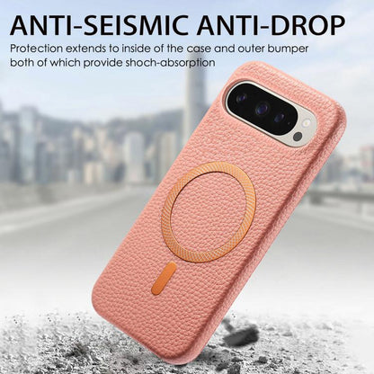 Litchi Texture Brushed MagSafe PU Back Cover Phone Case, For Google Pixel 10a, For Google Pixel 10 Pro XL, For Google Pixel 9a, For Google Pixel 9 Pro XL, For Google Pixel 10 / 10 Pro, For Google Pixel 9 / 9 Pro