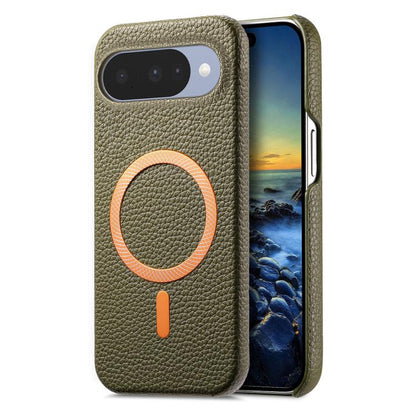 Litchi Texture Brushed MagSafe PU Back Cover Phone Case, For Google Pixel 11 Pro XL, For Google Pixel 11, For Google Pixel 11 Pro, For Google Pixel 10a, For Google Pixel 10 Pro XL, For Google Pixel 9a, For Google Pixel 9 Pro XL                         ...