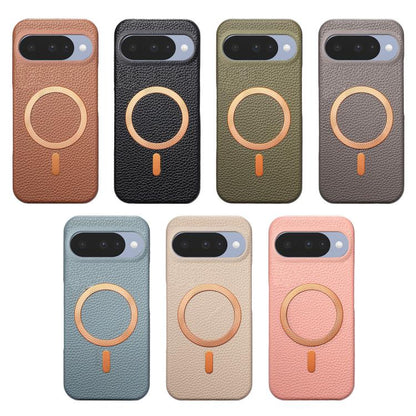 Litchi Texture Brushed MagSafe PU Back Cover Phone Case, For Google Pixel 10a, For Google Pixel 10 Pro XL, For Google Pixel 9a, For Google Pixel 9 Pro XL, For Google Pixel 10 / 10 Pro, For Google Pixel 9 / 9 Pro