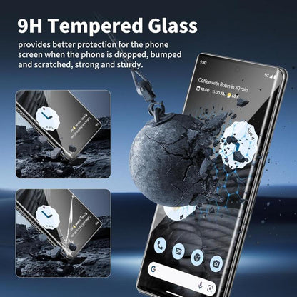 10pcs Kalebol Full Glue Version Curved Full-Coverage Anti-Fingerprint Screen-Printed HD Tempered Glass Film, For Google Pixel 7 Pro, For Google Pixel 6 Pro