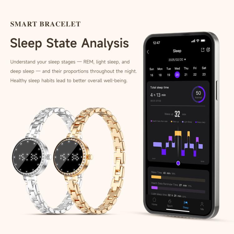 L6 Smart Watch Fashion Bracelet, Support Health Monitoring / Raise To Wake Screen
