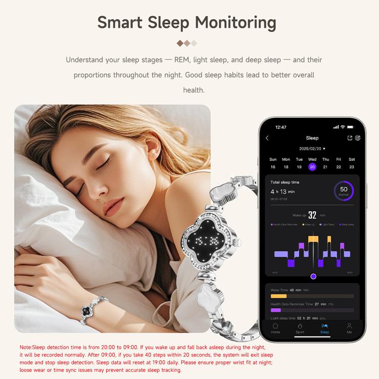 L8 Smart Bracelet Elegant Health Tracker, Support Health Monitoring / Menstrual Cycle Reminder