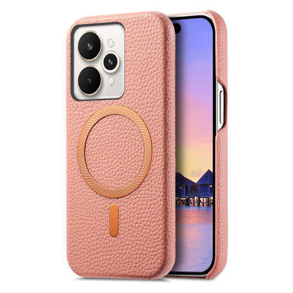 Litchi Texture Brushed MagSafe PU Back Cover Phone Case, For Realme 15 Pro