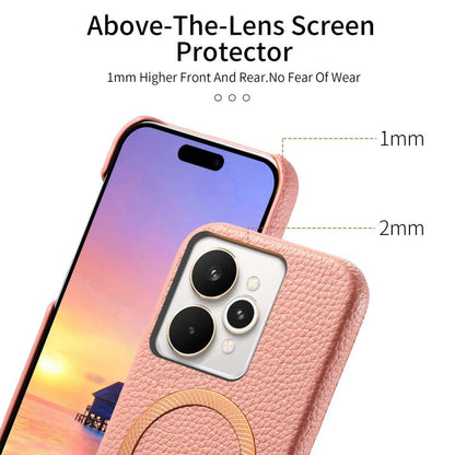 Litchi Texture Brushed MagSafe PU Back Cover Phone Case, For Realme 15 Pro