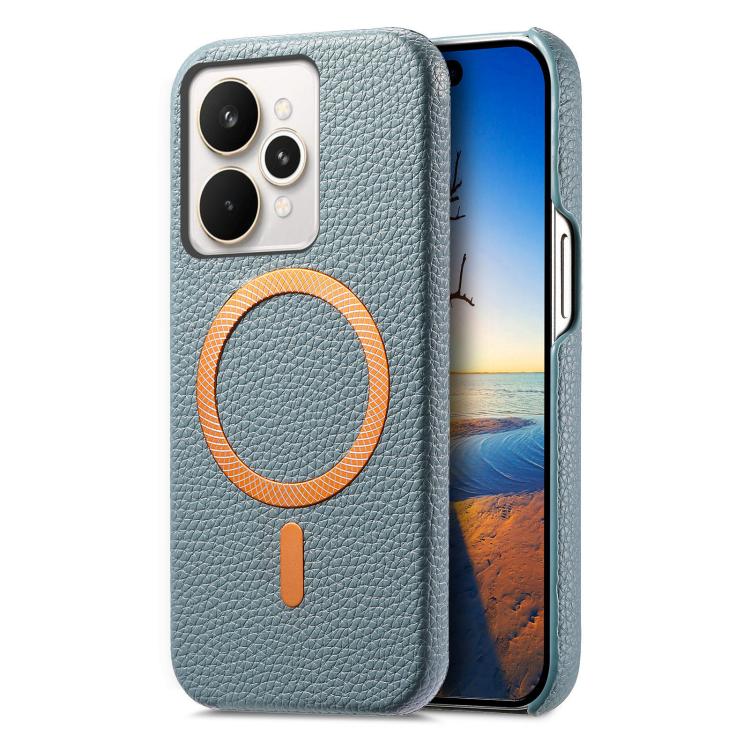 Litchi Texture Brushed MagSafe PU Back Cover Phone Case, For Realme 15 Pro