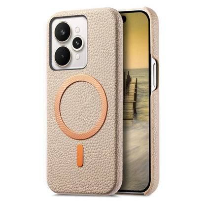 Litchi Texture Brushed MagSafe PU Back Cover Phone Case, For Realme 15 Pro