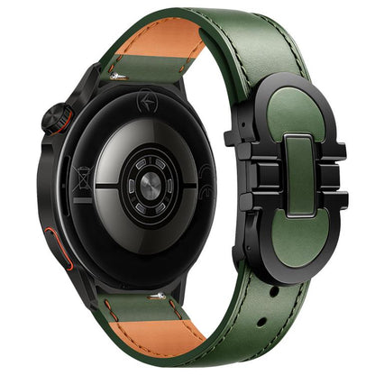 Double G Magnetic Buckle Genuine Leather Watch Band, 18mm, 20mm, 22mm