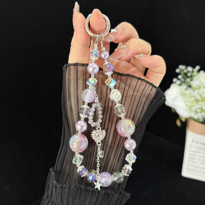 Butterfly Heart Handmade Crystal Phone Chain, Red, Purple, Blue, Pink