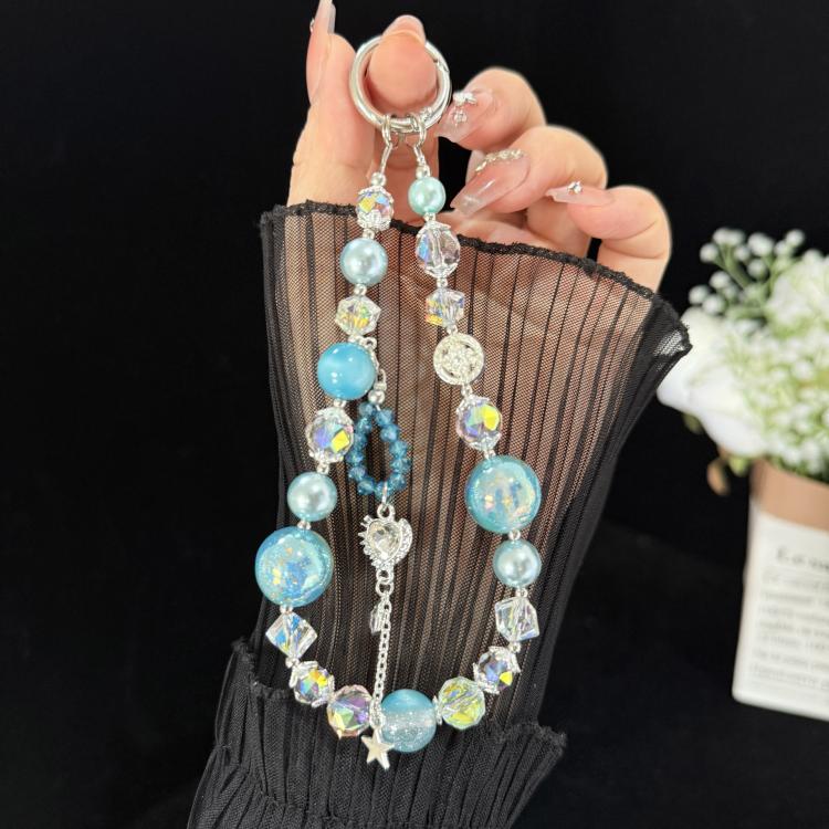 Butterfly Heart Handmade Crystal Phone Chain, Red, Purple, Blue, Pink